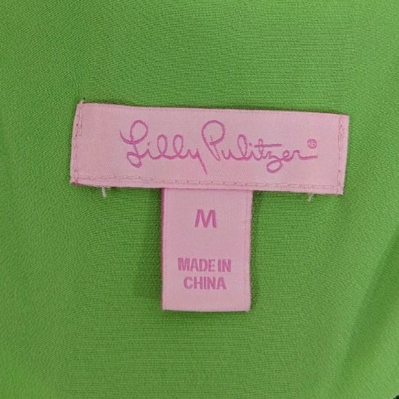 LILLY PULITZER Calissi Navy Blue Dress Sequin Collar Silk Jacquard #54138 M - Picture 5 of 7